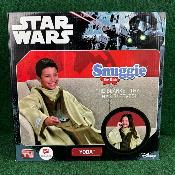 Star Wars Yoda Snuggie Youth Kids Blanket with Sleeves Disney Size 54x42" New - Picture 1 of 6